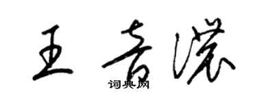 梁錦英王音濃草書個性簽名怎么寫