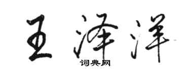 駱恆光王澤洋行書個性簽名怎么寫