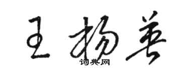駱恆光王楊英草書個性簽名怎么寫