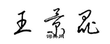 梁錦英王景昆草書個性簽名怎么寫