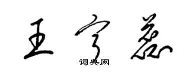 梁錦英王寧蕊草書個性簽名怎么寫