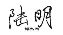 駱恆光陸明行書個性簽名怎么寫