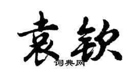 胡問遂袁欽行書個性簽名怎么寫