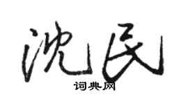 駱恆光沈民行書個性簽名怎么寫