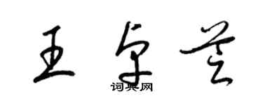 梁錦英王卓芝草書個性簽名怎么寫