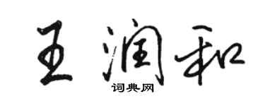 駱恆光王潤和行書個性簽名怎么寫