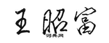 駱恆光王昭富行書個性簽名怎么寫