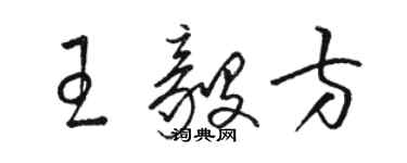 駱恆光王毅方草書個性簽名怎么寫