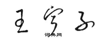 駱恆光王寧子草書個性簽名怎么寫