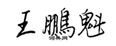 王正良王鵬魁行書個性簽名怎么寫