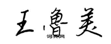 王正良王魯美行書個性簽名怎么寫