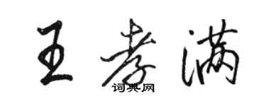 駱恆光王孝滿行書個性簽名怎么寫