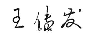 駱恆光王傳發草書個性簽名怎么寫