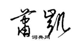 梁錦英蕭凱草書個性簽名怎么寫