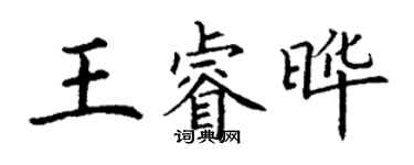 丁謙王睿曄楷書個性簽名怎么寫