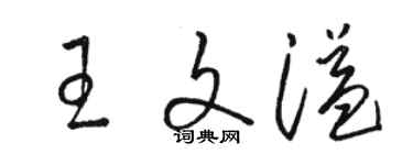 駱恆光王文溢草書個性簽名怎么寫