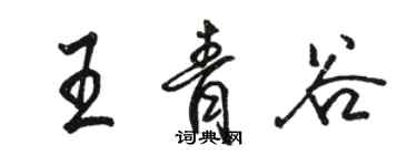 駱恆光王青谷行書個性簽名怎么寫