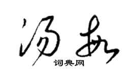 梁錦英湯敏草書個性簽名怎么寫