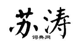 翁闓運蘇濤楷書個性簽名怎么寫