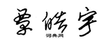 朱錫榮覃皓宇草書個性簽名怎么寫