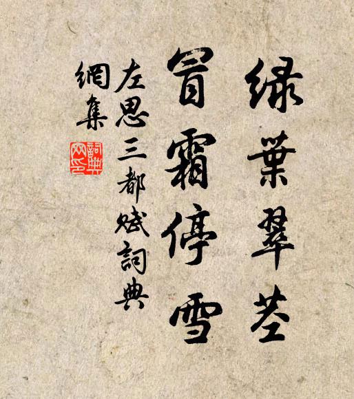 左思綠葉翠莖,冒霜停雪。書法作品欣賞