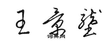 駱恆光王景壟草書個性簽名怎么寫