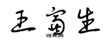 曾慶福王富生草書個性簽名怎么寫