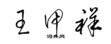 駱恆光王甲祥草書個性簽名怎么寫