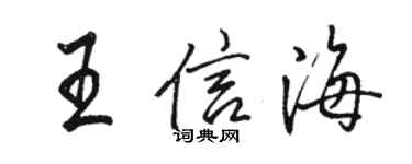 駱恆光王信海行書個性簽名怎么寫