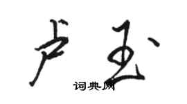 駱恆光盧玉行書個性簽名怎么寫