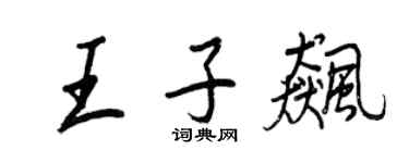 王正良王子飈行書個性簽名怎么寫