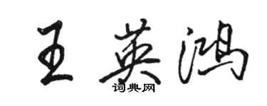 駱恆光王英鴻行書個性簽名怎么寫