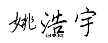 王正良姚浩宇行書個性簽名怎么寫