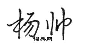 駱恆光楊帥行書個性簽名怎么寫