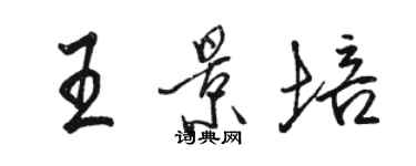 駱恆光王景培行書個性簽名怎么寫