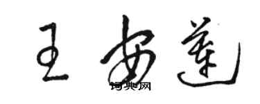 駱恆光王安蓮草書個性簽名怎么寫