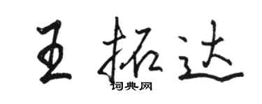 駱恆光王拓達行書個性簽名怎么寫