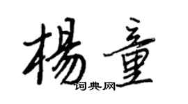 王正良楊童行書個性簽名怎么寫