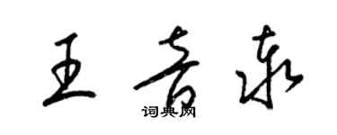 梁錦英王音泰草書個性簽名怎么寫