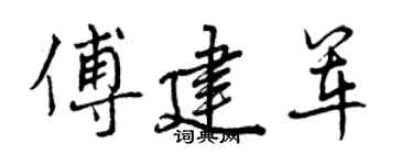 曾慶福傅建軍行書個性簽名怎么寫