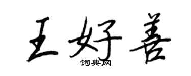 王正良王好善行書個性簽名怎么寫