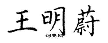 丁謙王明蔚楷書個性簽名怎么寫