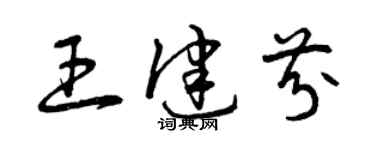 曾慶福王健芬草書個性簽名怎么寫