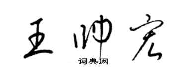 梁錦英王帥宏草書個性簽名怎么寫