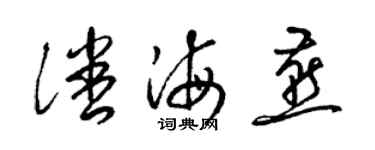 梁錦英潘海燕草書個性簽名怎么寫