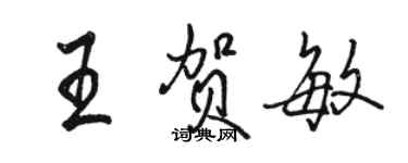 駱恆光王賀敏行書個性簽名怎么寫