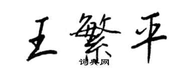 王正良王繁平行書個性簽名怎么寫