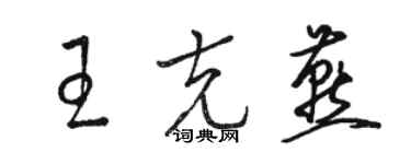 駱恆光王克燕草書個性簽名怎么寫