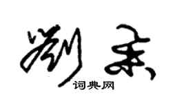 朱錫榮劉舉草書個性簽名怎么寫