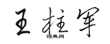 駱恆光王柱軍行書個性簽名怎么寫